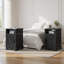 Ensemble de 2 tables de chevet avec station de charge et rangement-129198700
