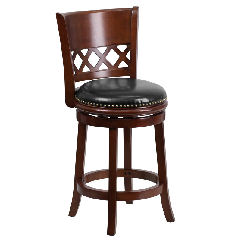 Tabouret tournant 24 "avec coussin, Cerise