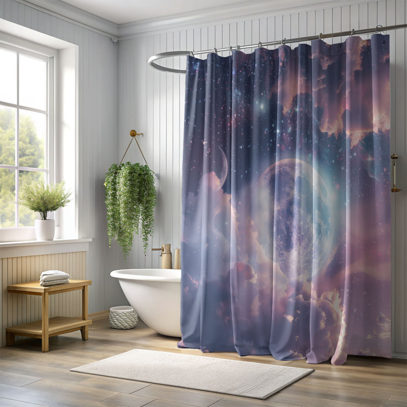 Rideau de douche 1 pièce Gentle Planet Designs, H 74 po x l 71 po