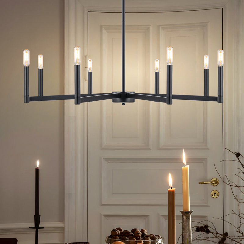 Lustre de style Mid-Century moderne Alcaraz, Noir mat