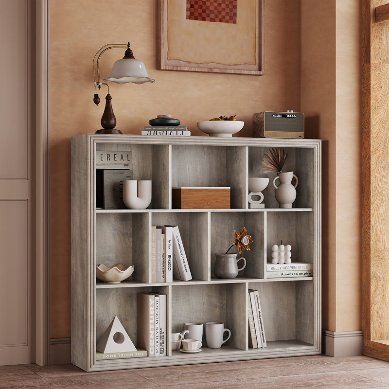 Étagère à livres avec 10 cubes, bibliothèque de 43,3 po de largeur avec conception anti-basculement, bibliothèque ouverte, présentoir de rangement moderne pour salon, chambre à coucher, salle d'étude