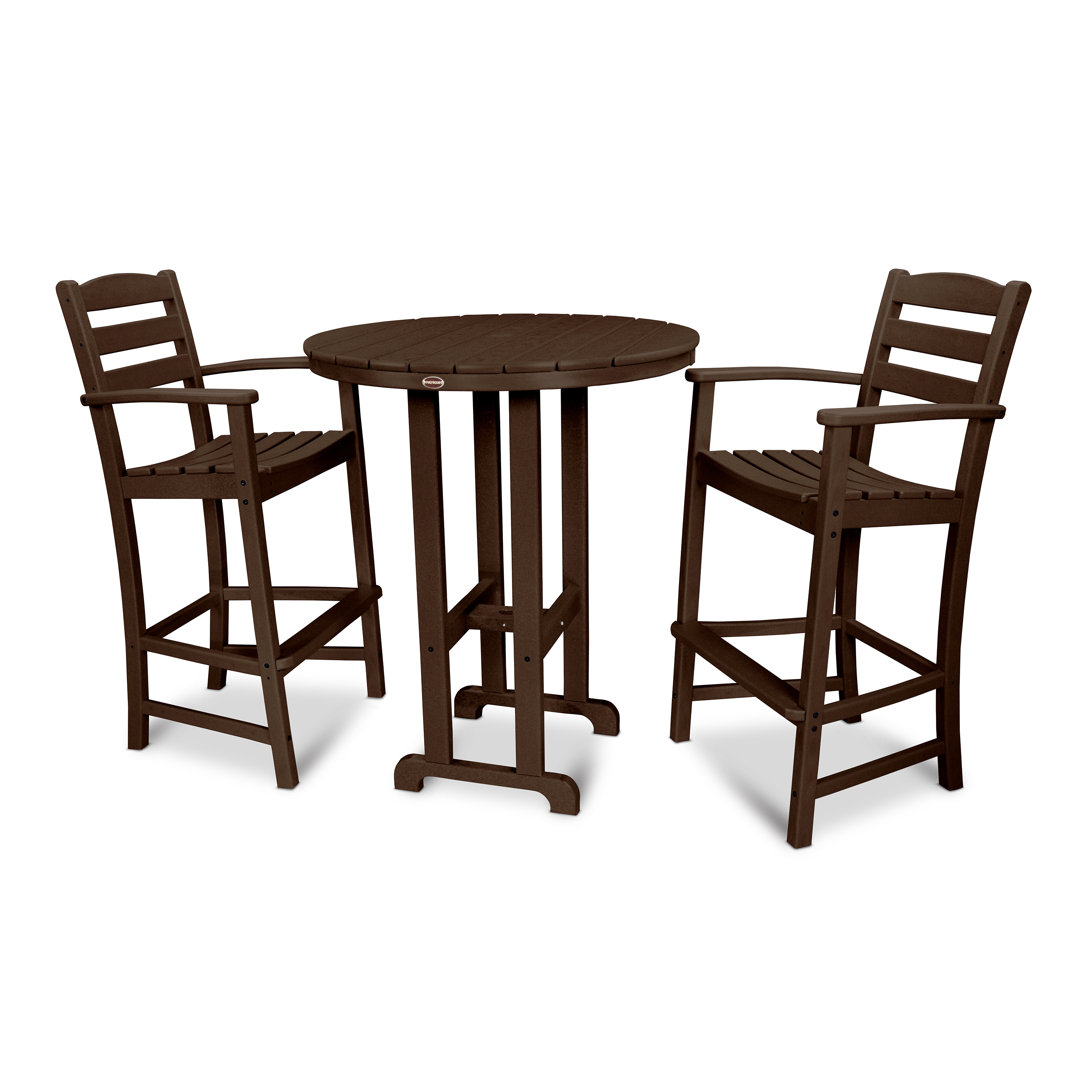 POLYWOOD La Casa Café 3-Piece Round Farmhouse Bar Set POLYWOOD® 