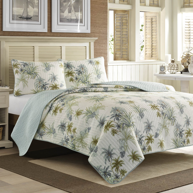 Serenity Palms Floral Cotton Quilt Collection