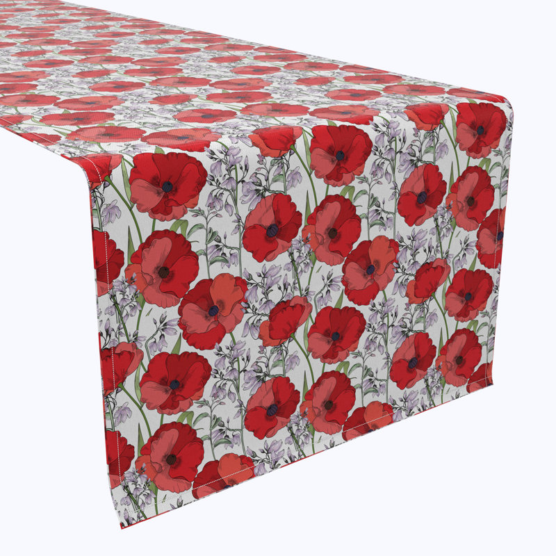 Table Runner, 100% Cotton, Floral 207, 90" x 16"