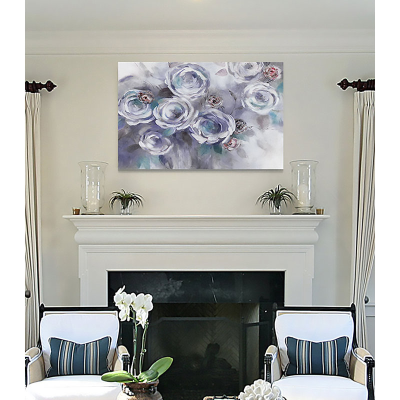 " Iced Flowers ", 32" H x 48" W x 1.5" D, Wrapped Canvas