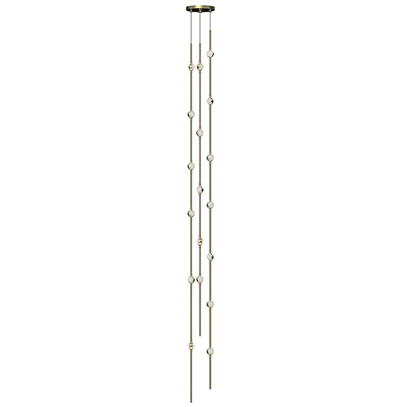 Constellation Andromeda Satin Nickel 76" LED Cluster Pendant with Crystal Accents