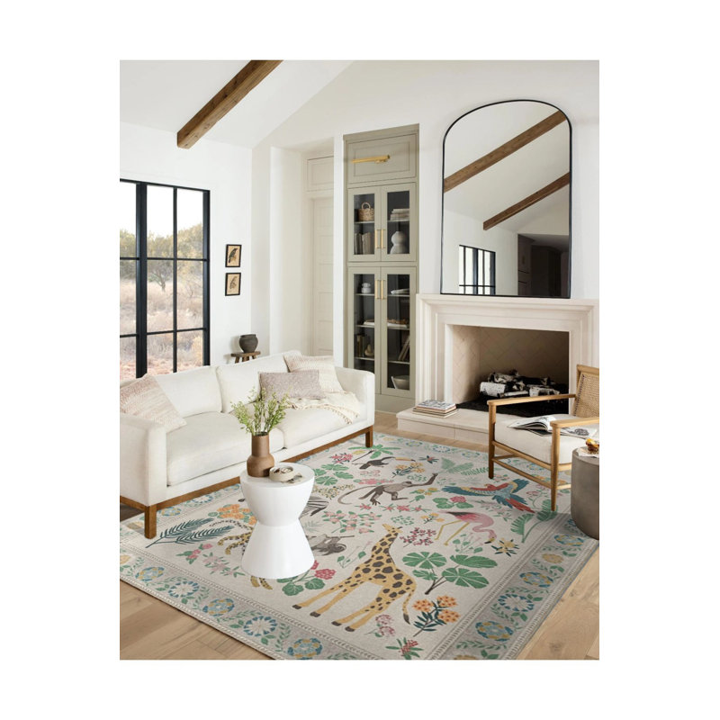 Tapis lavable à la machine Botanical and Cute Animals, Tapis de couloir 3 pi 3 po x 9 pi 10 po