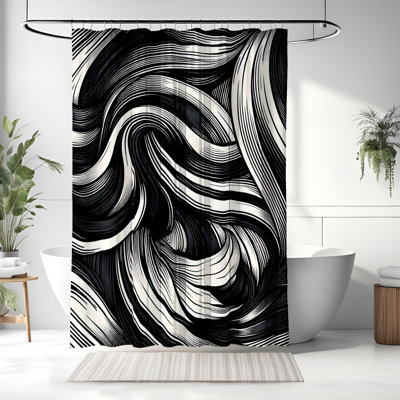 Rideau de douche avec tapis de bain