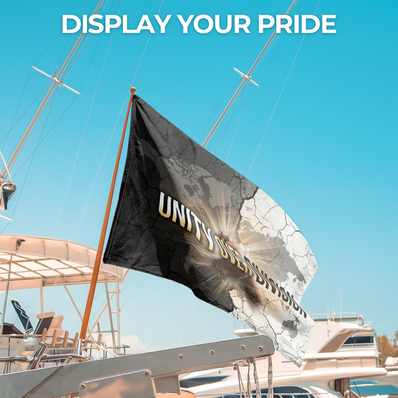 Drapeau extérieur Unity Over Division (1 x 1,5 pi) par - Polyester durable et résistant à la décoloration, bords nets et œillets en laiton - Drapeau de guerre et de paix imprimé en HD - Fabriqué aux États-Unis