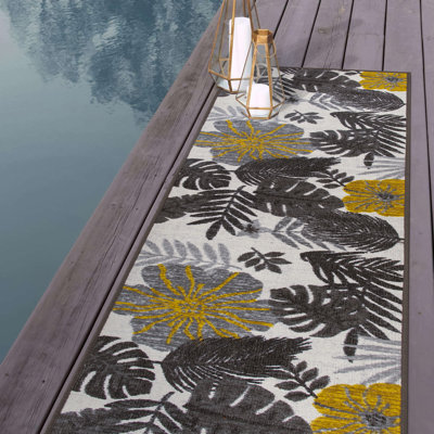 Tapis noir / jaune / gris Elma