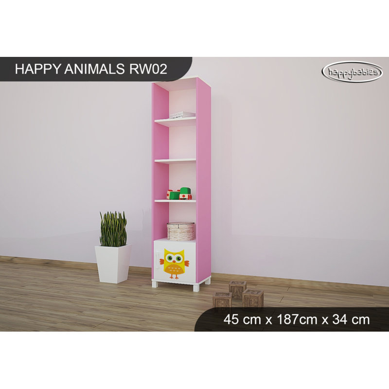 187cm H X 45cm W Cube Unit Kids Bookcase, Pink