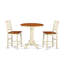L'ensemble de table de salle à manger 3 pièces à hauteur de comptoir comprend une table ronde avec piédestal et 2 chaises de cuisine, babeurre et cerise-1408730247-1434196376-1452572674