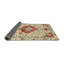 Tapis oriental rouge / beige en laine / polyester tissé à la machine Glendarious-376951675