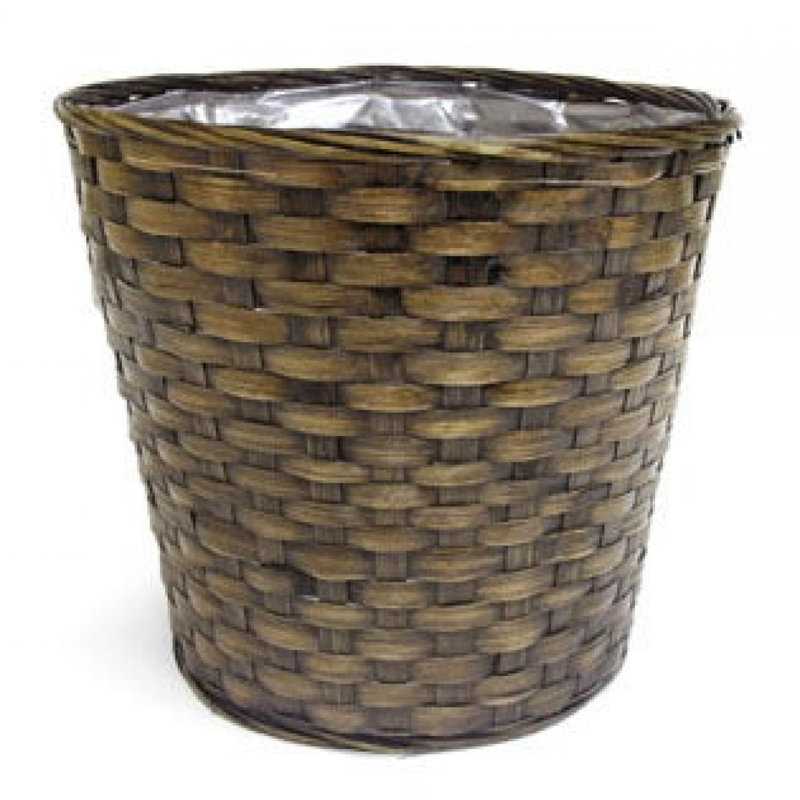 Basket Shaped Brown Woven Planter
