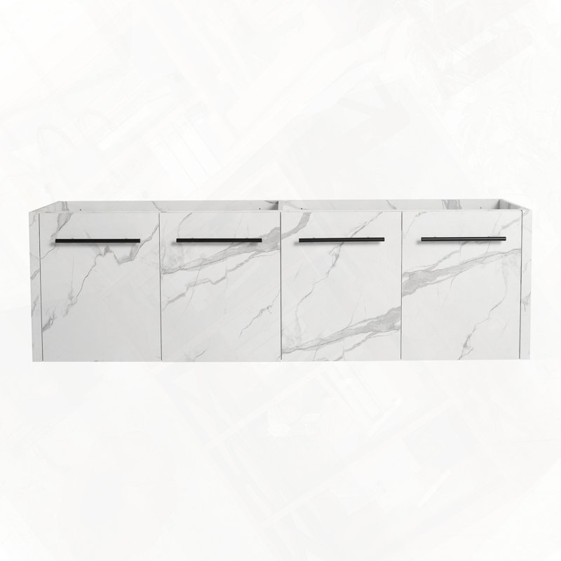 Meuble-lavabo mural sans lavabo supérieur, Blanc