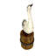 Figurine de cygne en bois blanc vieilli, de style marin côtier, posée sur un pieu de quai, hauteur 27,3 cm (10,75 pouces).-965206571