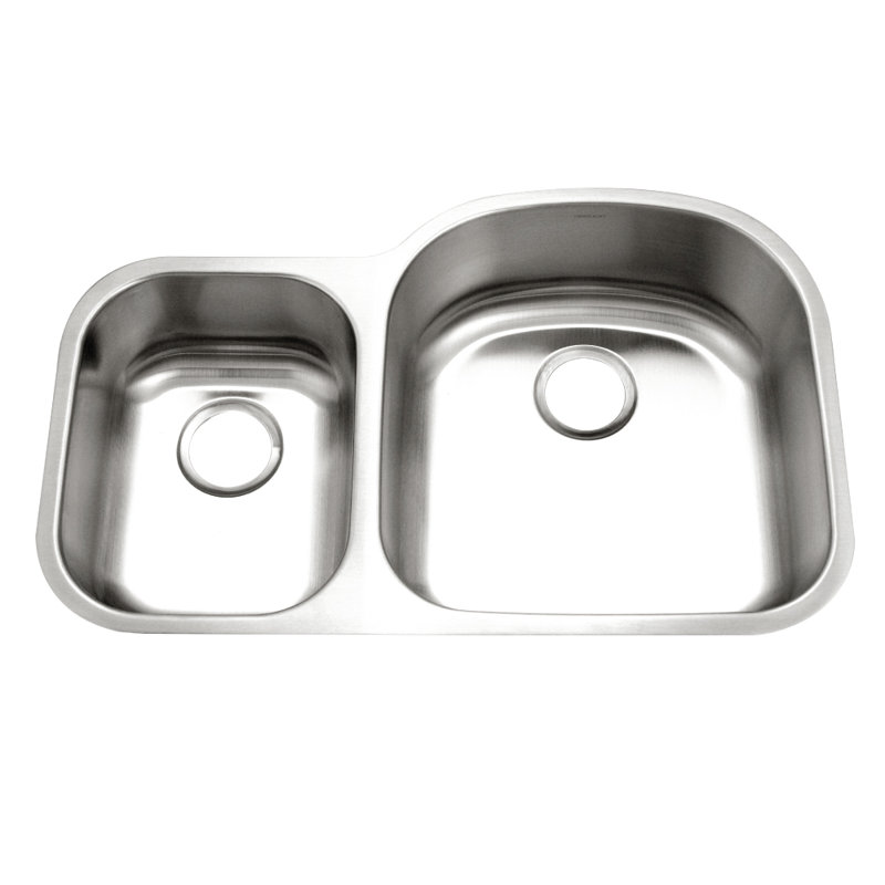 Houzer 32 in Stainless Steel Undermount 70/30 Double Small Left Bowl Kitchen Sink - STC-2200SL-1