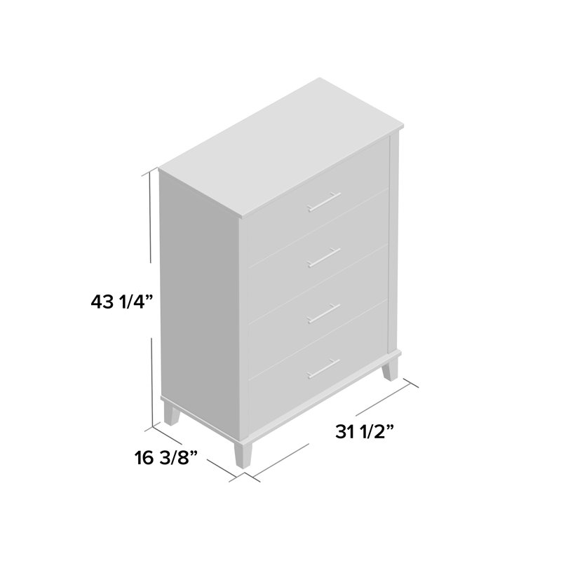 Giovanna 31'' W 4 - Drawer Dresser, Ash Gray