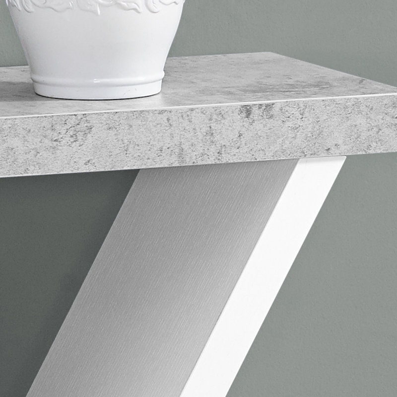 Console, table d'appoint, table de couloir, Blanc / Gris