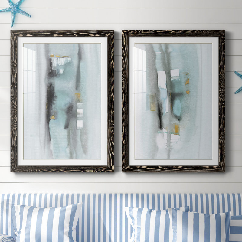 Amalfi I - ensemble de 2 reproductions d'art, H 44 po x l 31 po x P 1 po, H 31,5 po x l 47 po x P 1,5 po, Blanc