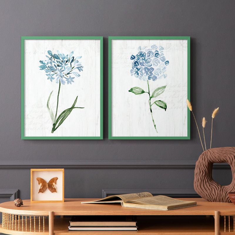 «Garden Botanical I-Premium», reproduction encadrée prête à accrocher - aucun clou requis - aucun clou requis, Gris