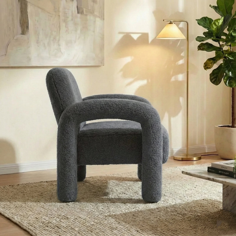 Fauteuil avec coussin moelleux, Gris