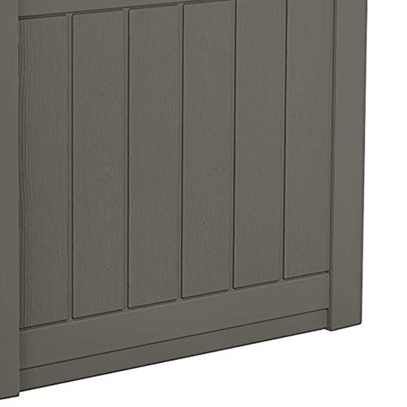Suncast 22 in. W x 17 in. D Resin Deck Box Seat for Outdoor Storage, Made in the USA, Stoney, 1