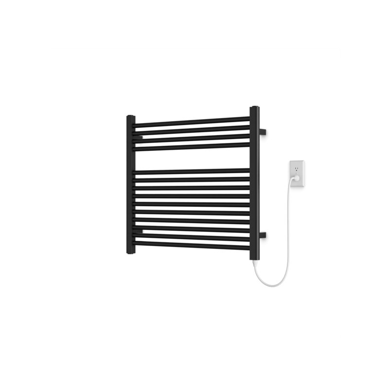 Denby Wall Mount Electric Towel Warmer, Black, 27" H x 29.5" W x 5.19" D