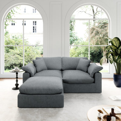 Upholstered Cloud Modular Sectional Sofa, Modern Comfy Couch Filled With Down, Convertible Deep Seat Couches For Living Room Apartment Lounge Bedroom