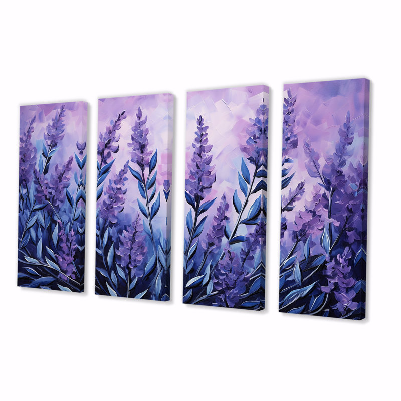 Lavande, sérénité I - herbes, 4 pièces, décoration murale, H 28 po x l 48 po