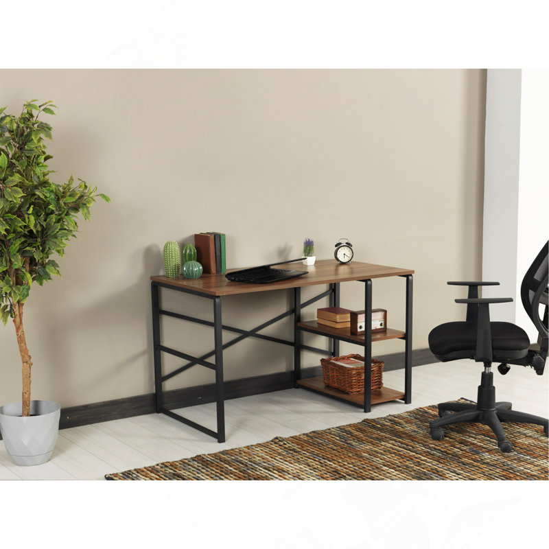 Bureau d'ordinateur, Noyer / noir, H 28 po x l 25 po x P 47 po