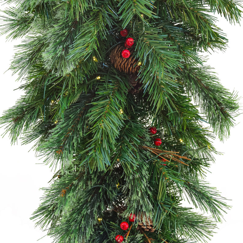 The Holiday Aisle® 36" Glistening Pine Teardrop with LED Lights