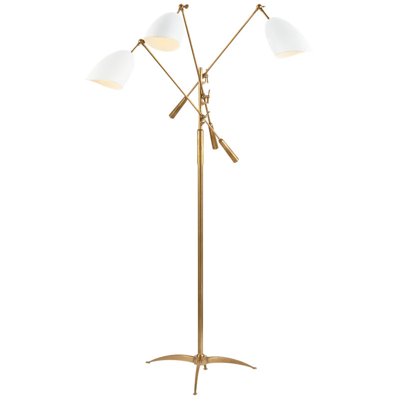 AERIN Sommerard Triple Arm Floor Lamp, White
