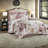 Elegant Blush Bedding Sets, Polyester Comforter With Chic Floral Design For Bedroom