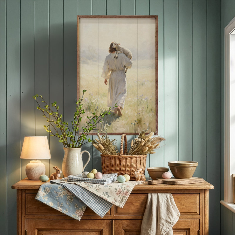Let Me Carry You Jesus And Lamb, 36" H x 24" W