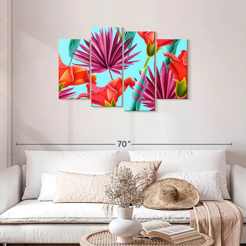 Fleurs tropicales Harnek, H 27 po x l 43 po