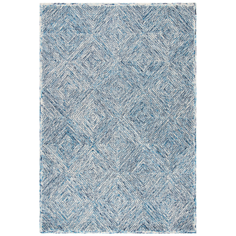 Didonato Hand Tufted Wool Geometric Rug, Rectangle 5' x 8'