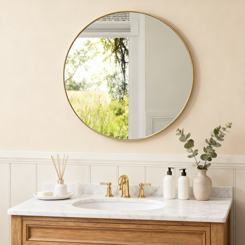 Miroir de salle de bain Morena, Doré, 36" x 36"