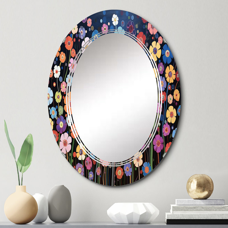 Miroir mural abstrait abstrait, 30 po x 20 po