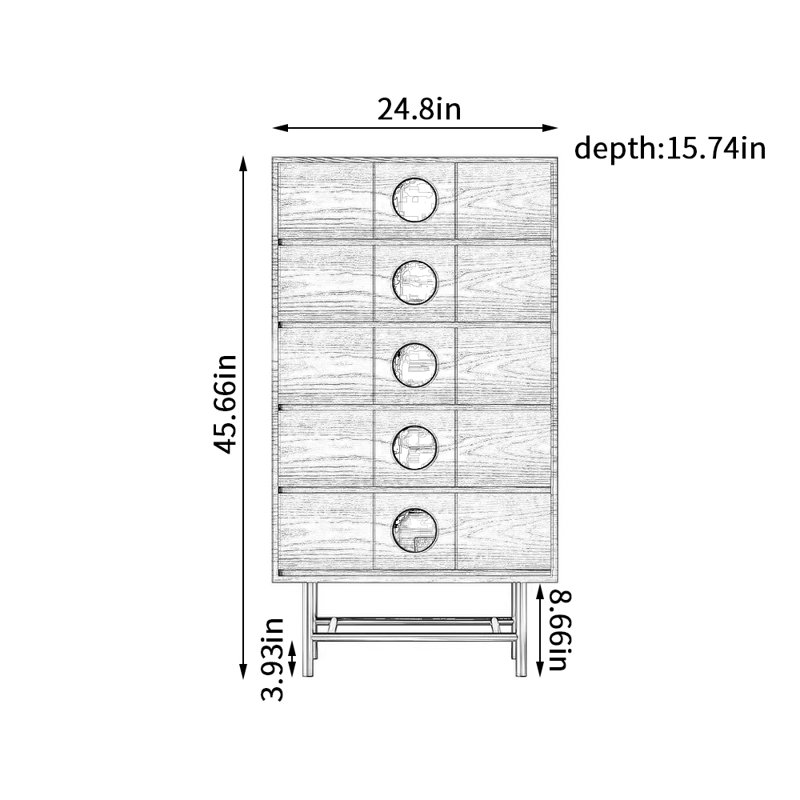 Commode d'appoint à 5 tiroirs Novel Design
