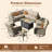 7- Person Outdoor Wicker Patio Conversation Furniture Set With Fire Pit Table-1061967018