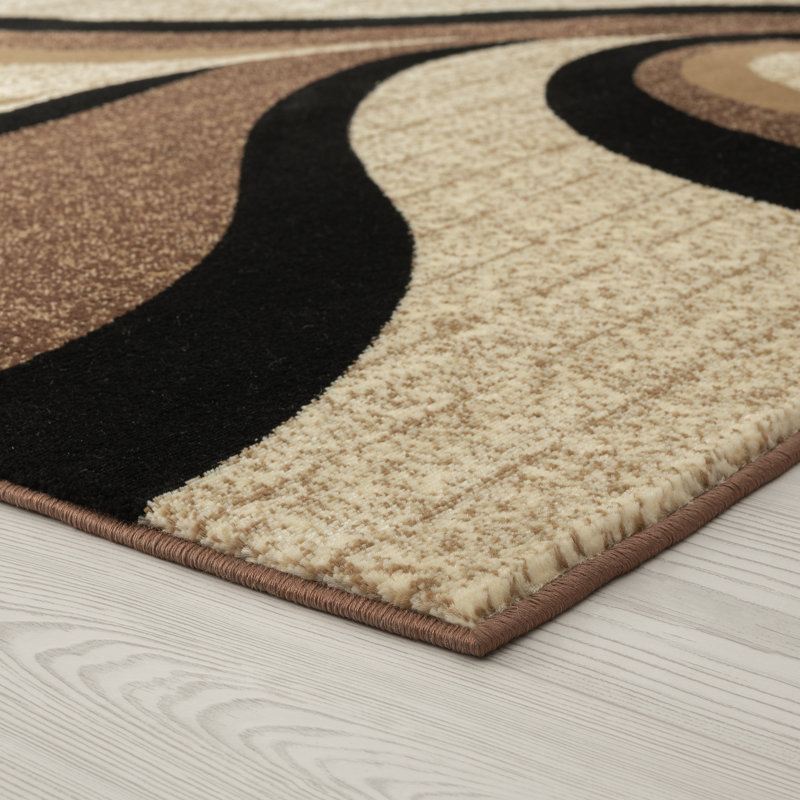 Leverette Abstract Beige Area Rug
