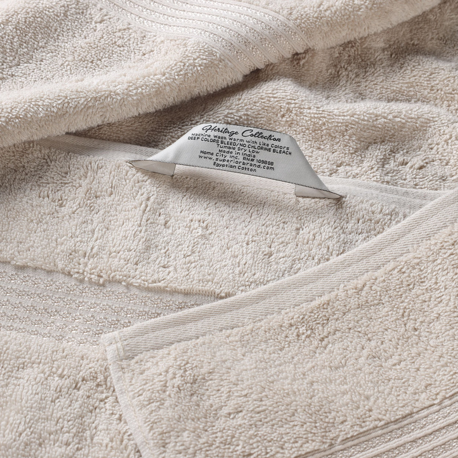 Oleg Certified Egyptian Cotton Highly Absorbent Washcloth Solid Medium Weight Face Towel, Stone
