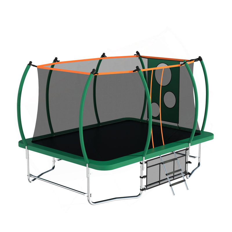Longue trampoline rectangulaire extérieure pour adultes 8X14FT, Vert