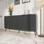 Armoire de rangement décorative 4 portes avec 5 pieds stables et 4 tablettes réglables-1354914926