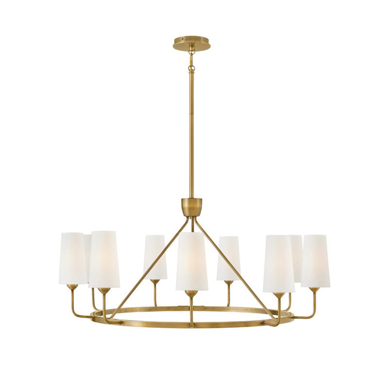 Ardea 9 - Light Dimmable Chandelier, Heritage Brass
