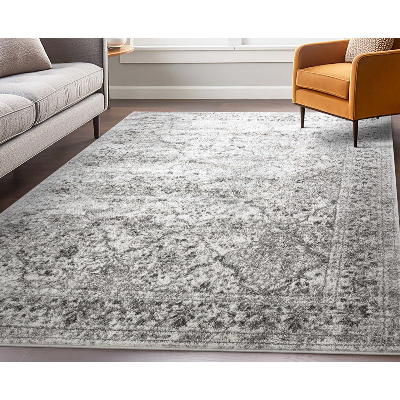  Tapis gris ivoire moderne Zazzle Argos, Rectangle 9 pi 3 po x 12 pi 6 po