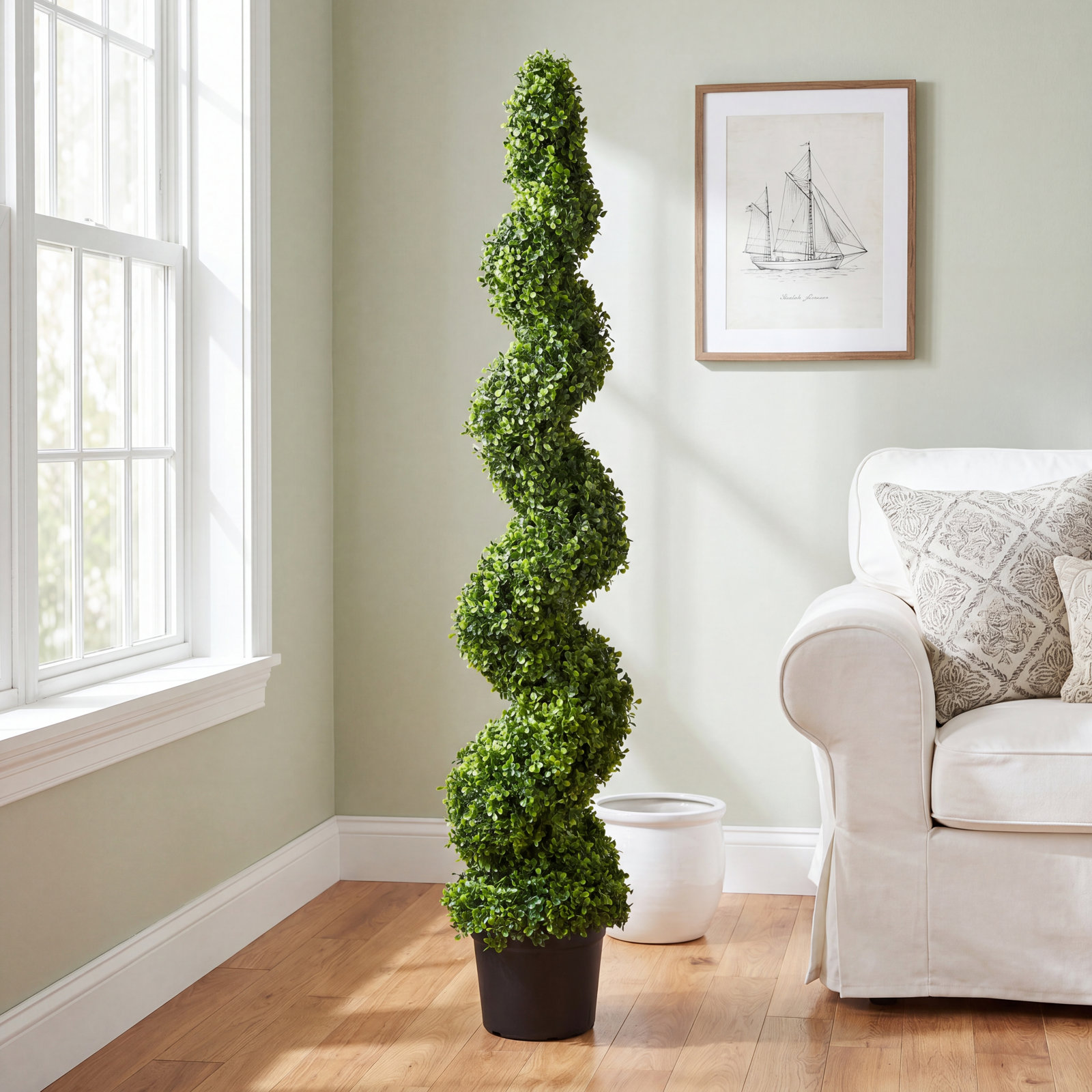 72" Boxwood Topiary in Pot, 60" H x 13" W x 13"D