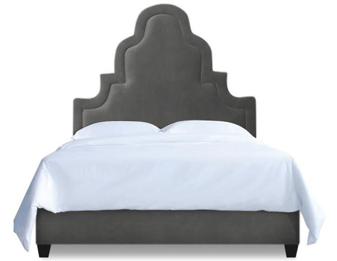 Meela Velvet Bed, Full, Bella Granite