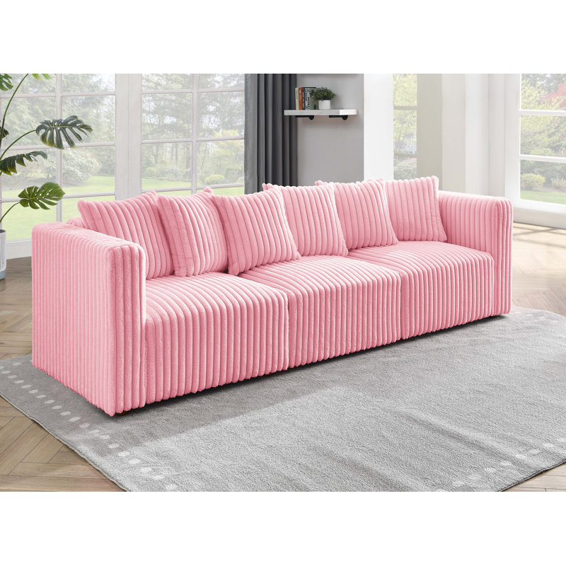 Canapé Cromerth, Fausse fourrure rose